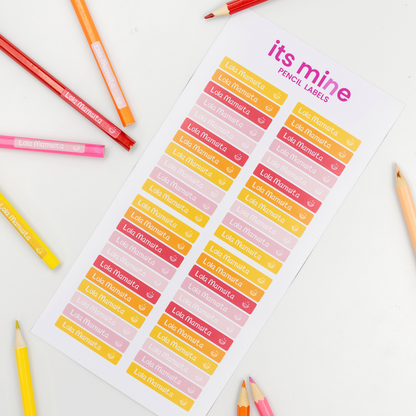 Small Pencil Labels