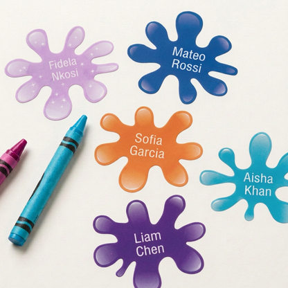 Splatter Splash Name Labels