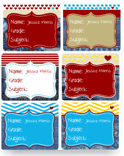 ItsMine Products - Subject Labels - Denim Subject Labels